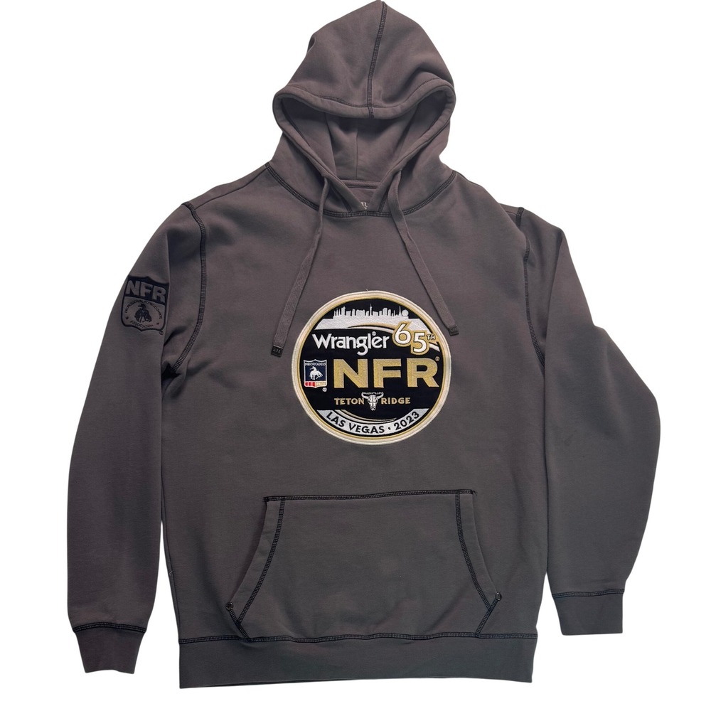 Wrangler 65th NFR Las Vegas 2023 ProRodeo Hoodie Gray Mens Large